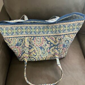 Vera Bradley Blue and Yellow Paisley Tote